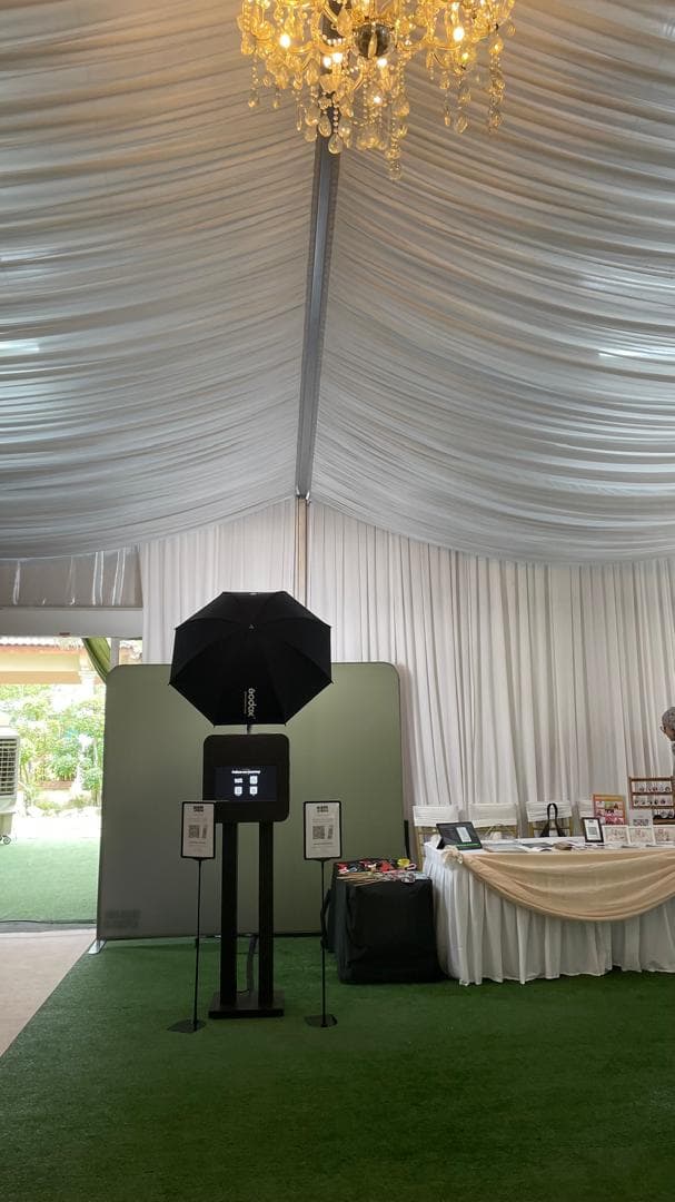 Sebening Embun Garden Glass Hall photo booth setup