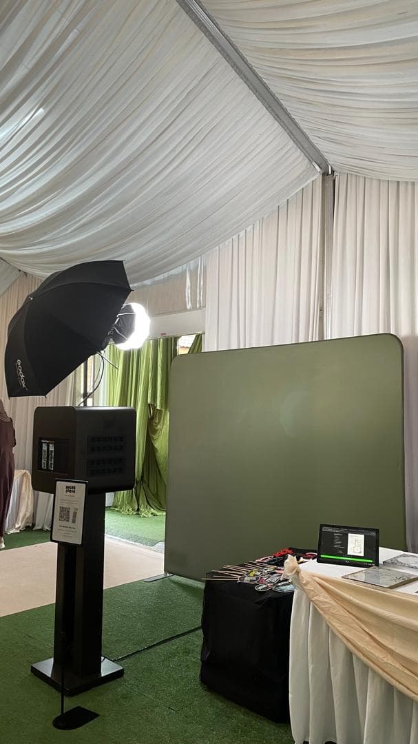 Sebening Embun Garden Glass Hall photo booth setup